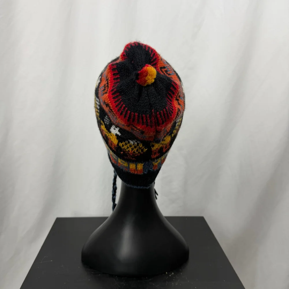 NWOT Alpaca Peruvian Knit Chullo Earflap Hat Llama Warm Winter Colorful Beanie